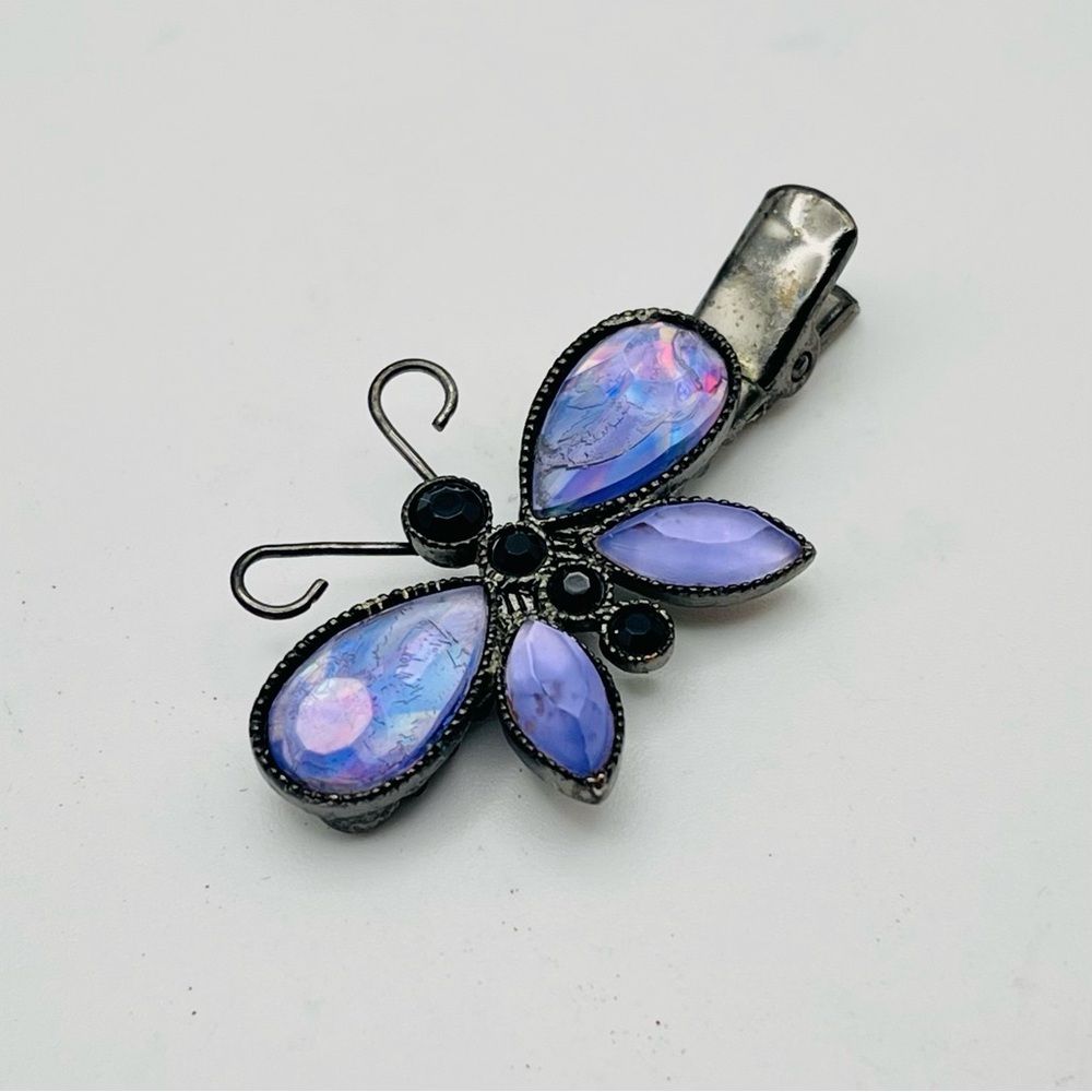 Petite AVON Purple and Iridescent Butterfly Hair Clip Cute Collectible - Picture 7 of 14